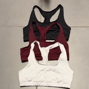 BCG Women's Sports Bra Trio - Black, Burgundy, White